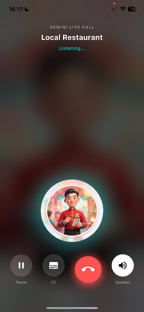 Gemini Live Voice Call Conversation